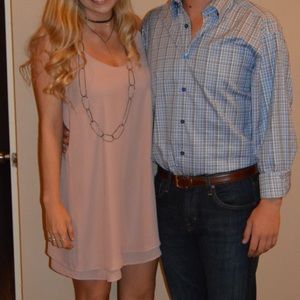 Blush silk dress small Krisa a line